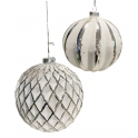 PALLINA DI NATALE Sfera Brushed White Silver