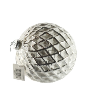 PALLINA DI NATALE Sfera Brushed White Silver