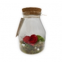 TERRARIUM CON ROSA STABILIZZATA CUORE ROSSA